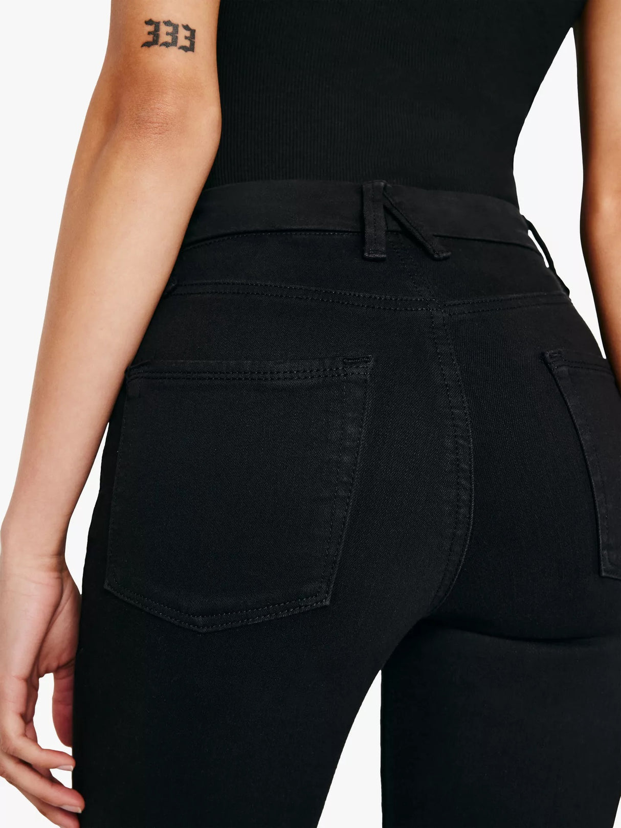 Good American Good Legs Skinny High Rise Cropped Jeans - Black - Size 26