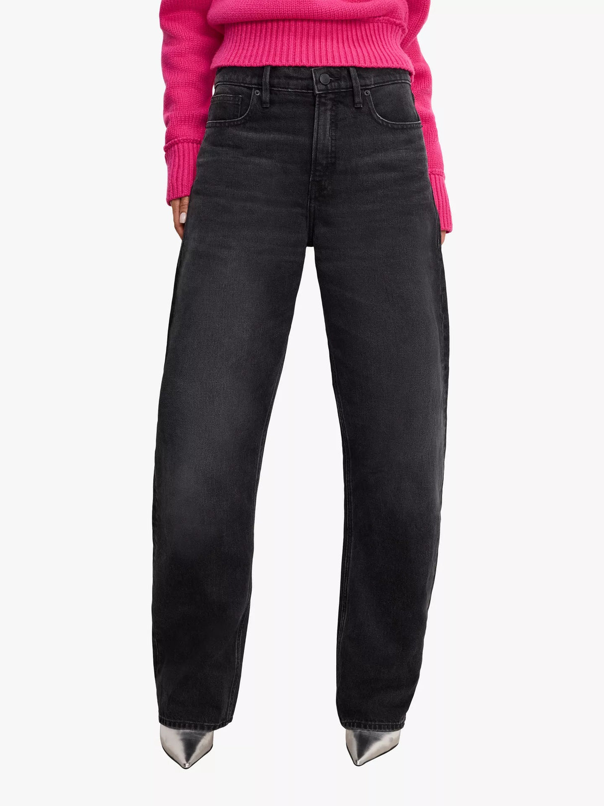 Good American Women's Good Barrel Leg High Rise Jeans - Black - Size 31