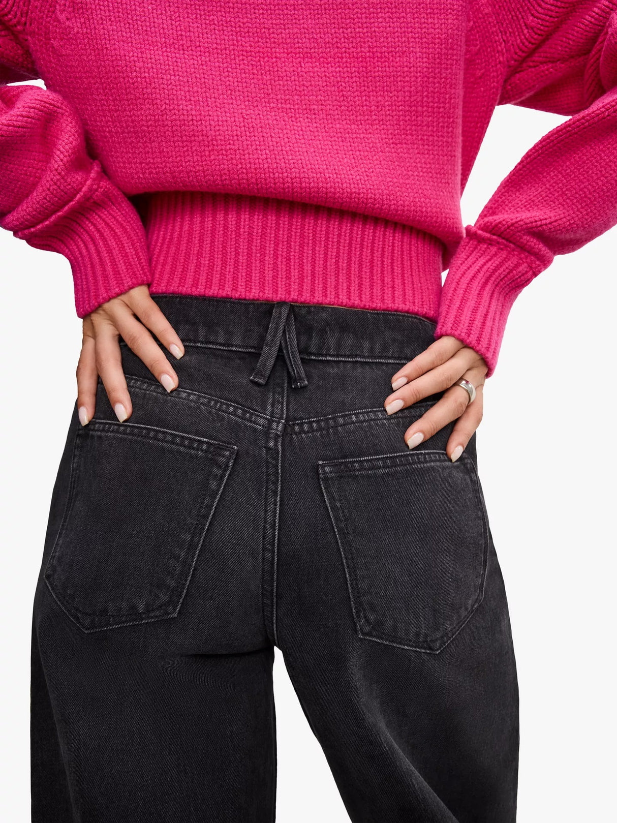 Good American Women's Good Barrel Leg High Rise Jeans - Black - Size 31