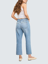 Good American '90s Crop Relaxed Retro Mid-Rise Cotton Denim Jeans Indigo 28