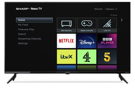 Sharp 2T-C40GD2025K LED 4K Ultra HD 40" Roku Smart TV - Black - Kazoop 