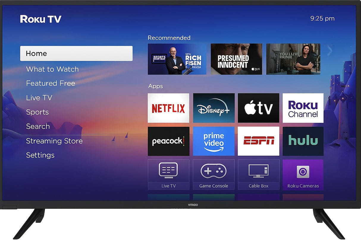 Vitado F40AR5G LED LCD Full HD 1080p Dolby Audio 40'' Smart Roku TV - Black