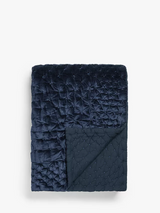 John Lewis Boutique Hotel Velvet Stitch Throw L260 x W250cm - Navy - Kazoop 