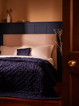 John Lewis Boutique Hotel Velvet Stitch Throw L260 x W250cm - Navy - Kazoop 