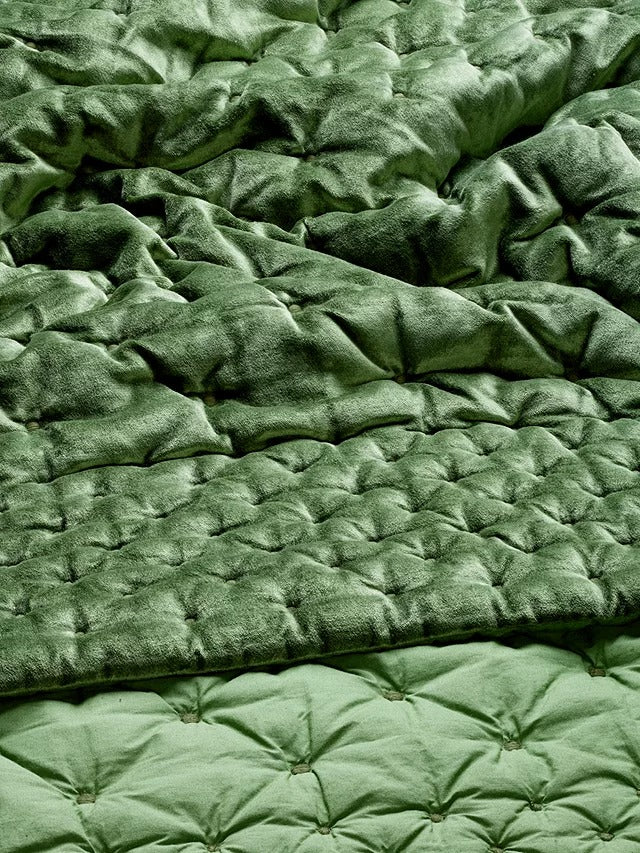 John Lewis Boutique Hotel Velvet Stitch Quilted Bedspread L260 x 250cm Green - Kazoop 