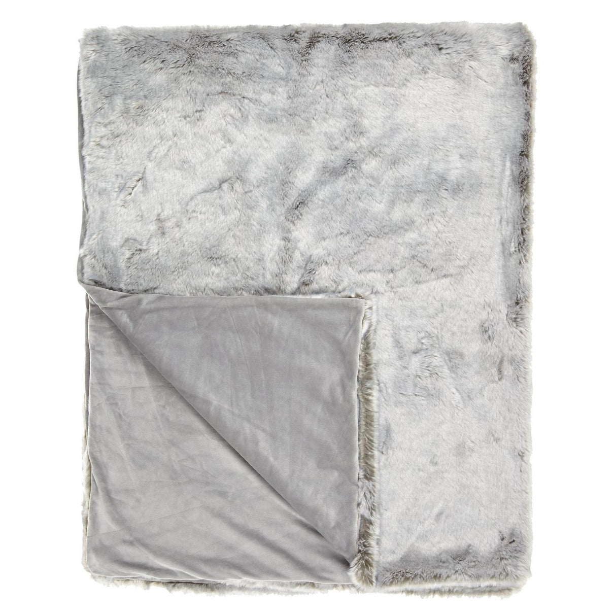 John Lewis Modacrylic Faux Fur Throw Bedspread - Grey - L200 x W150cm