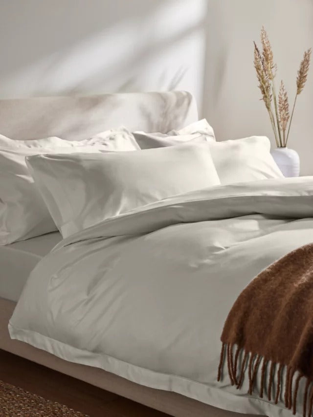John Lewis Cotton 800 Thread Count Deep Fitted Sheet Super King - Cream - Kazoop 