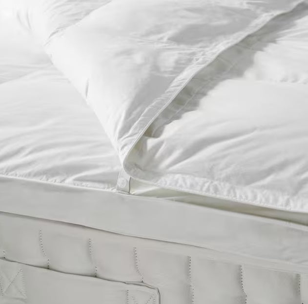 John Lewis Duck Feather & Down Dual Layer White Mattress Topper - Super King