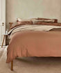 Christy Retreat Soft Organic Cotton King Size Duvet Cover Set - Clay - Kazoop 