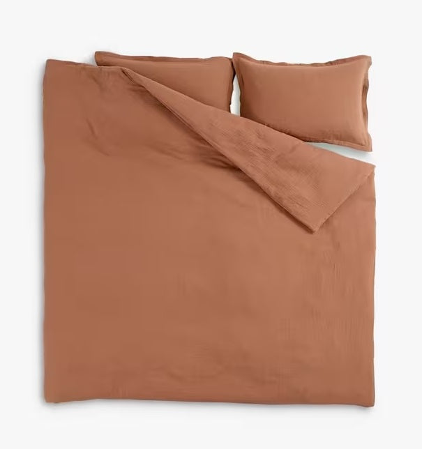 Christy Retreat Soft Organic Cotton King Size Duvet Cover Set - Clay - Kazoop 