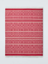 John Lewis X CollagerieIkat Stripe Merino Wool Throw L185 x W140 Bright Red