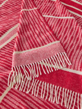 John Lewis X CollagerieIkat Stripe Merino Wool Throw L185 x W140 Bright Red