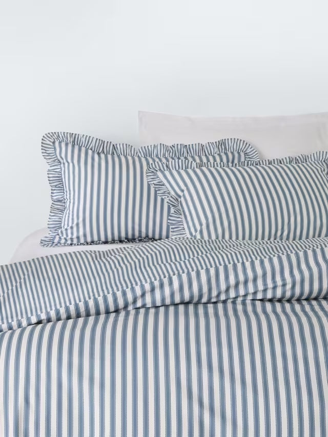 John Lewis x Sanderson Pinetum Blue/White Stripe Duvet Cover Set - King Size