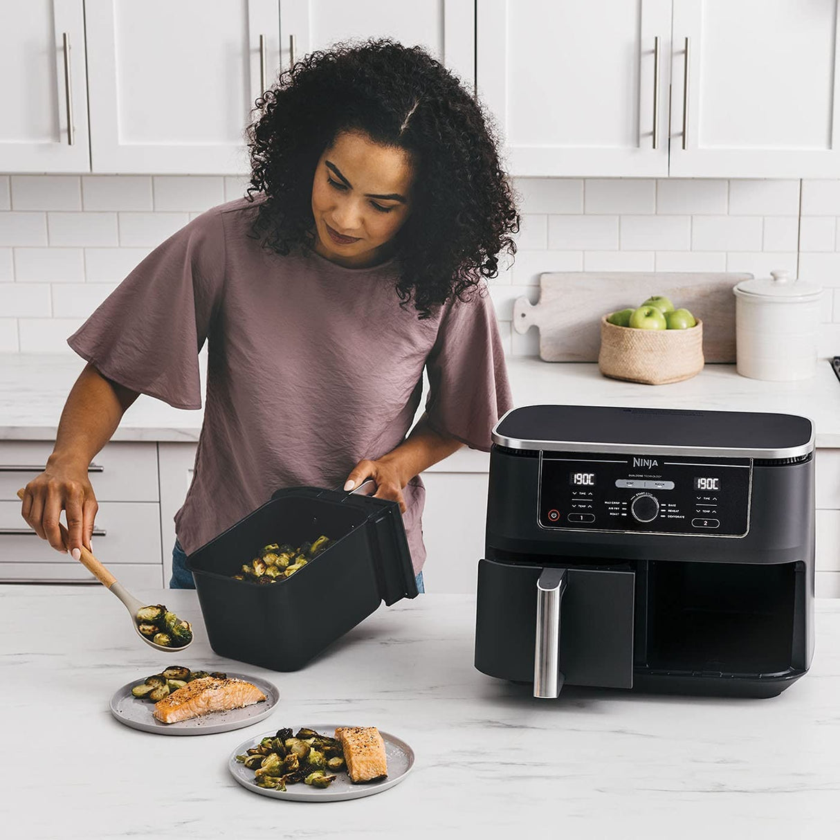 Ninja Foodi Max AF400UK 9.5L Dual-Zone Air Fryer 2470W - Black - Kazoop 