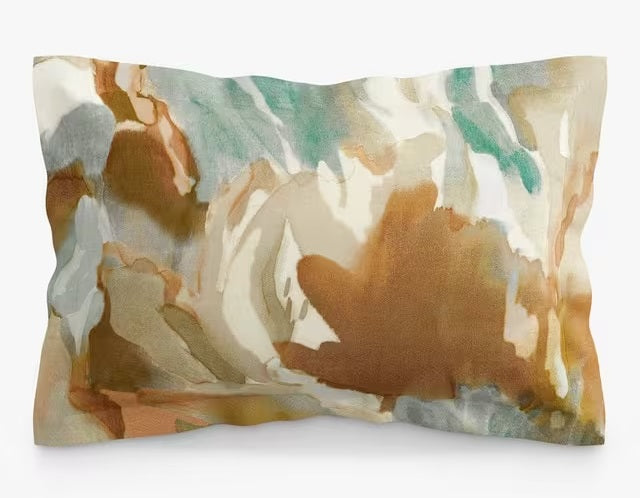 Harlequin Foresta Abstract Cotton Sateen Duvet Cover Set - Terracotta - King