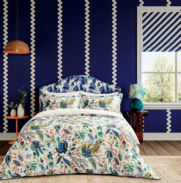 Harlequin X Sophie Robinson Floral Blue Cotton Duvet Cover Set - Double