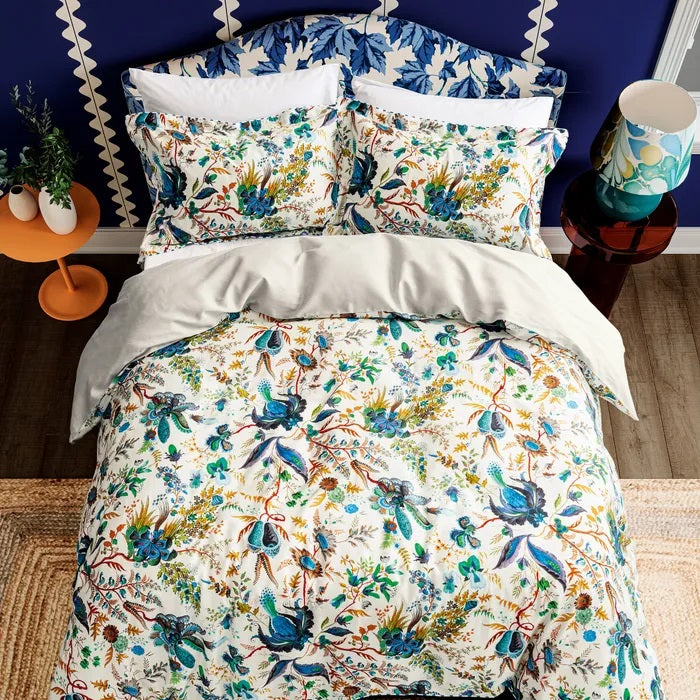 Harlequin X Sophie Robinson Floral Blue Cotton Duvet Cover Set - Double