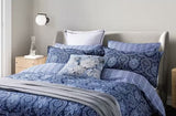 Bedeck of Belfast Ellis Stripe Blue Cotton Duvet Cover Set - King Size