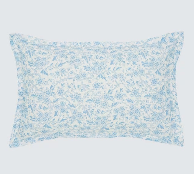 Burleigh x Bedeck Arden Blue Floral Striped Duvet Cover Set - Super King