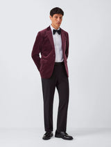 John Lewis Men's Slim Fit Single Breasted Cotton Velvet Blazer - Grape 40R