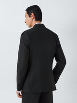 John Lewis Wool Basket Weave Double Breasted Dinner Suit Jacket Black - 44R