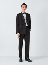 John Lewis Wool Basket Weave Double Breasted Dinner Suit Jacket Black - 44R