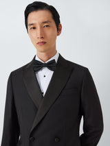John Lewis Wool Basket Weave Double Breasted Dinner Suit Jacket Black - 44R