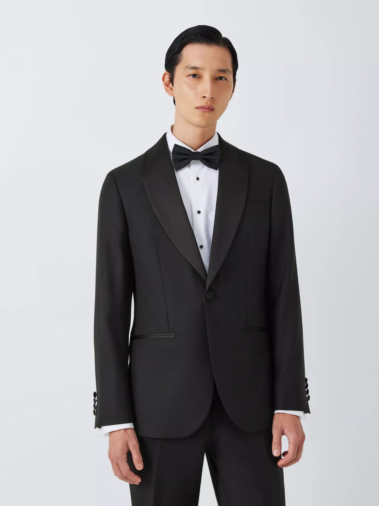 John Lewis Men's Black Basket Weave Regular Shawl Collar Dinner Jacket - 46S