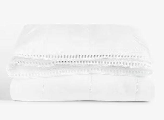 John Lewis Crisp & Fresh Antique Cotton White Duvet Cover - Super Kingsize