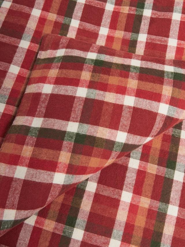 John Lewis Rubin Brush Check Cotton Duvet Cover Set - Super King - Multi