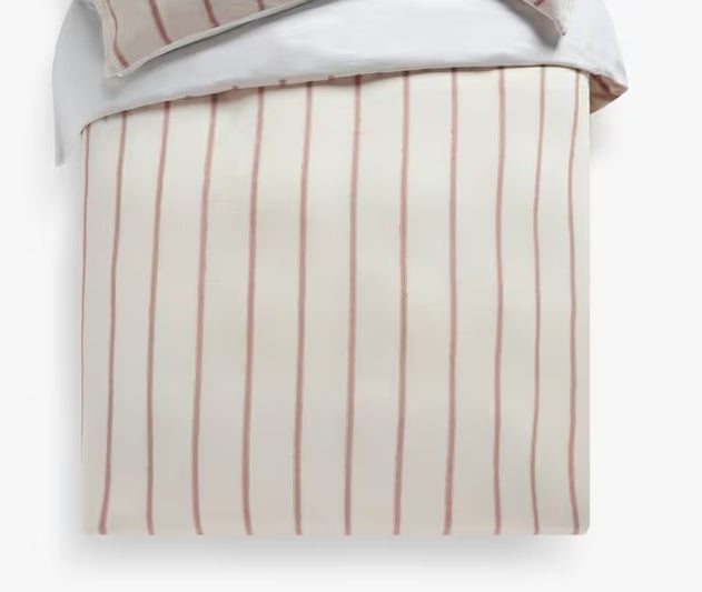John Lewis Lanark Multi Stripe Cotton/Linen Blend Duvet Cover - Super King