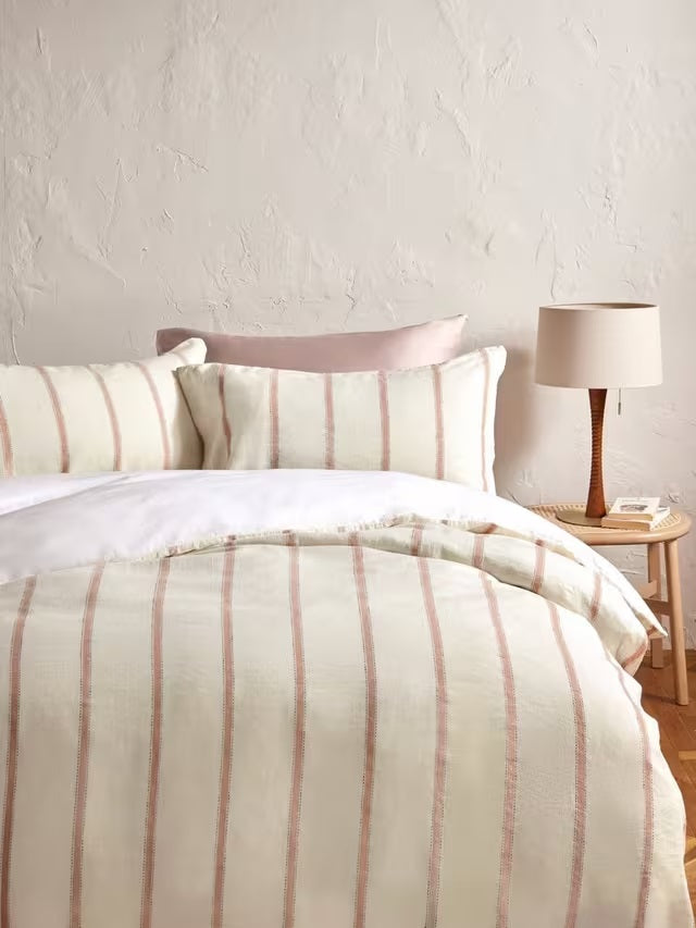 John Lewis Lanark Multi Stripe Cotton/Linen Blend Duvet Cover - Super King