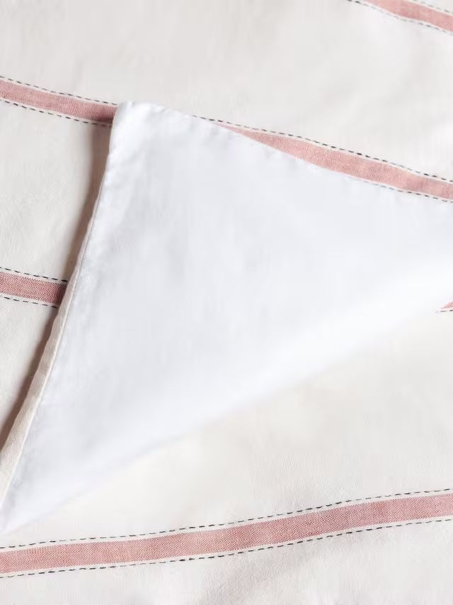John Lewis Lanark Multi Stripe Cotton/Linen Blend Duvet Cover - Super King