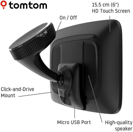 TomTom GO Discover 6" Car Sat Nav with World Maps - Black - Kazoop 