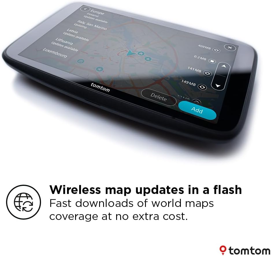TomTom GO Superior 7'' HD Touchscreen Car Sat Nav - World Maps - Kazoop 