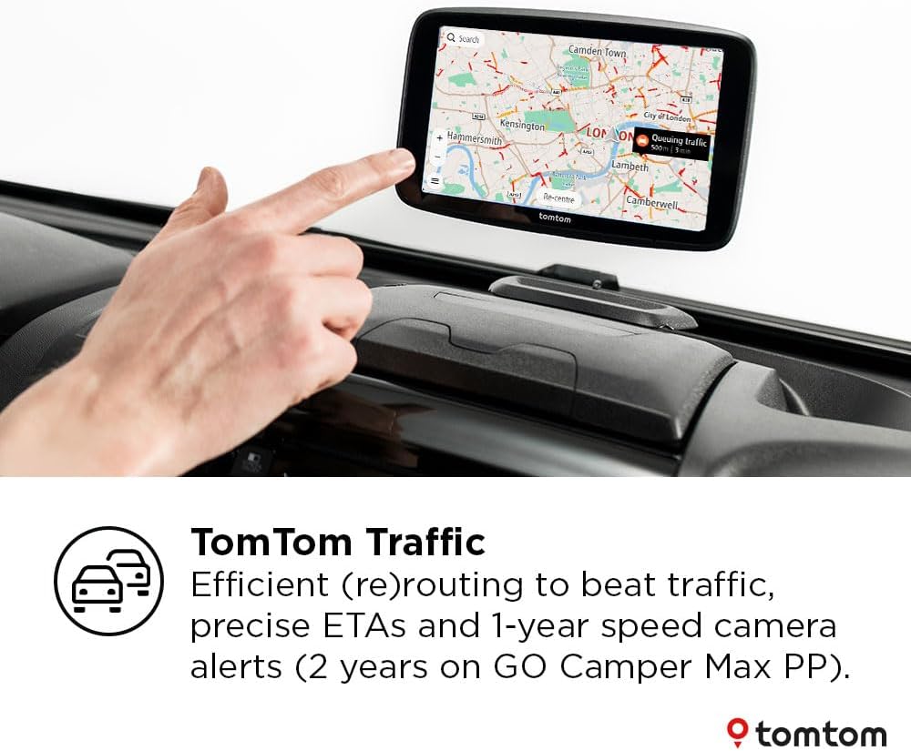 TomTom GO Camper Max 2nd Gen Campervan & Caravan 7'' Sat Nav - World Maps