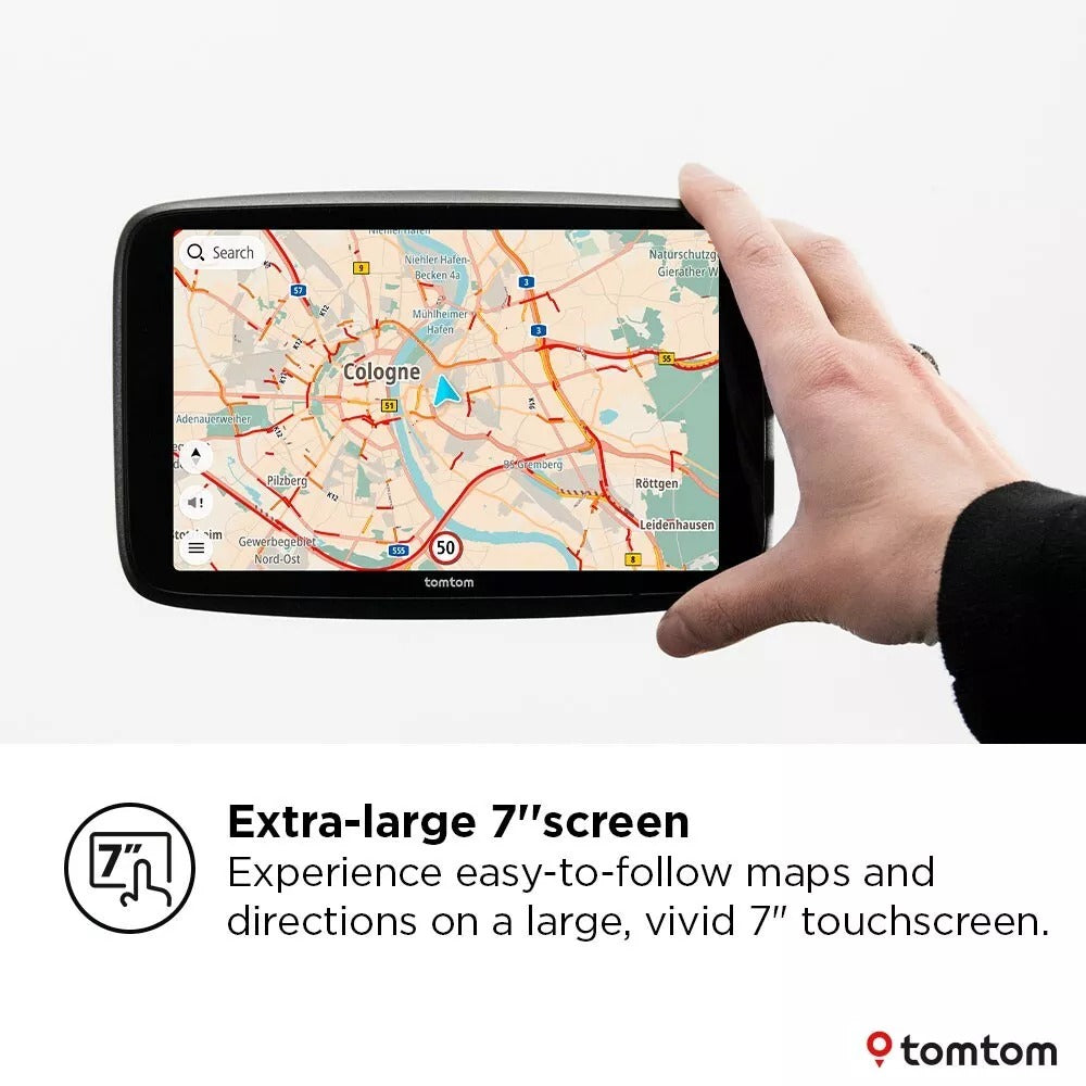 TomTom GO Navigator 7" Car Navigation Screen Real-Time Traffic Europe Maps