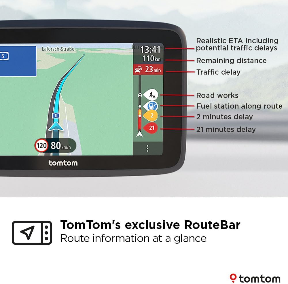 TomTom GO Classic 5'' 2nd Gen 4YF5.001.00 UK/ROI & EU Maps Sat Nav - Black