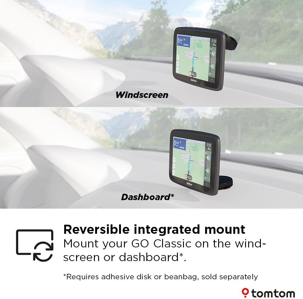 TomTom GO Classic 5'' 2nd Gen 4YF5.001.00 UK/ROI & EU Maps Sat Nav - Black