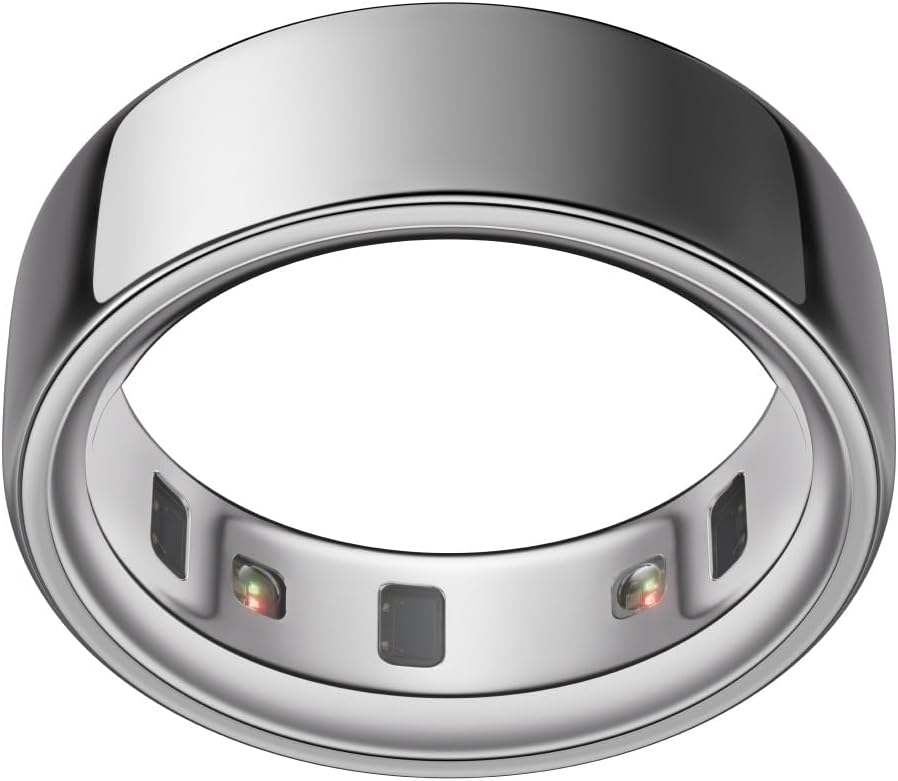 Oura Ring 4 Smart Heart Rate Sleep Tracking Device - Silver - Size 7