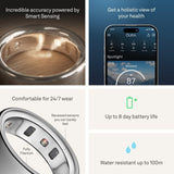 Oura Ring 4 Smart Heart Rate Sleep Tracking Device - Silver - Size 7