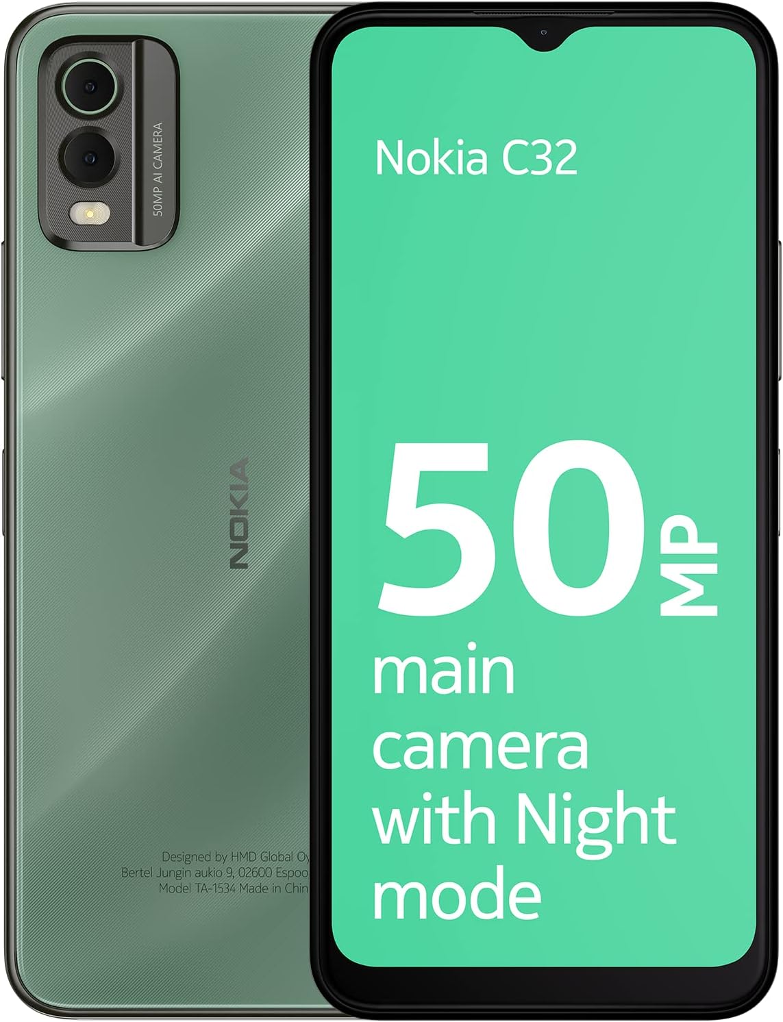 Nokia C32 64GB SIM-Free 4G Smartphone 6.5" Unlocked Dual SIM - Green - Kazoop 