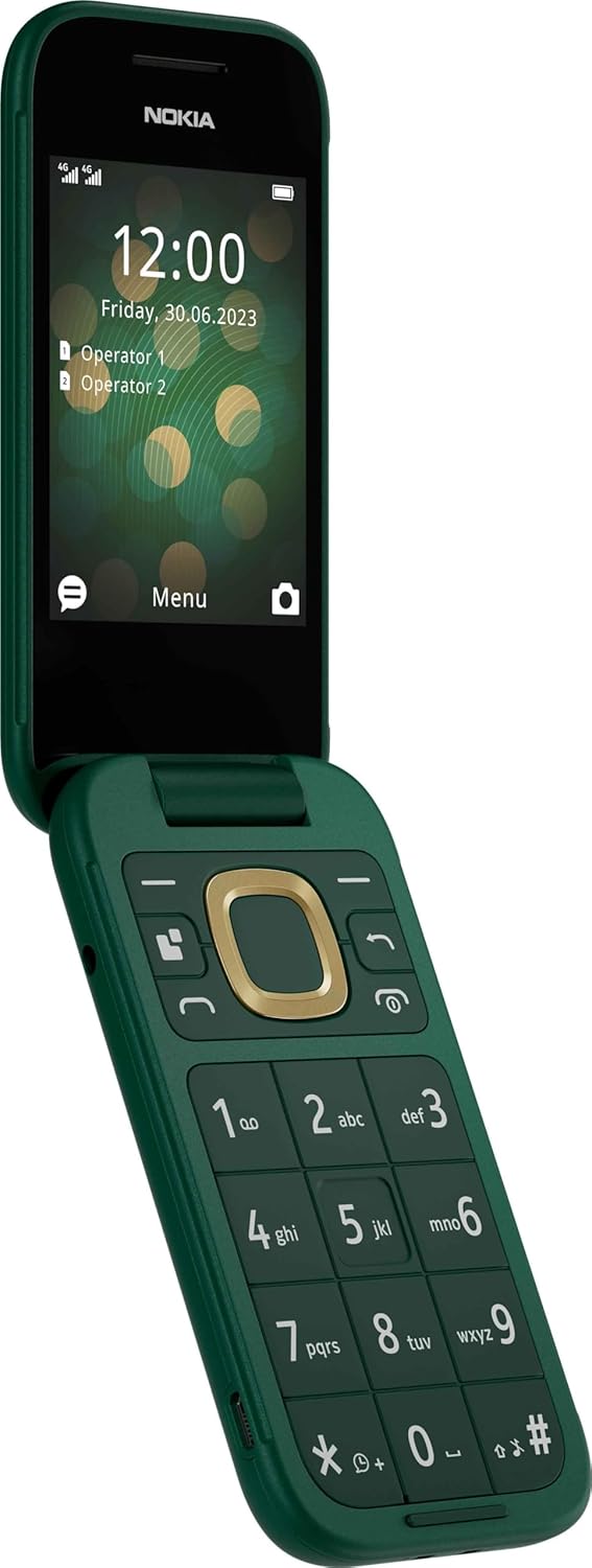 Nokia 2660 2.8'' 4G Flip Mobile Phone 128MB Dual SIM-Free Unlocked - Green