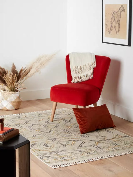 John Lewis Layla Geometric Wool Blend Rug L240 x W170cm - Turmeric