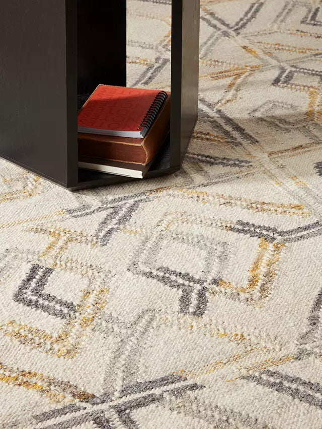 John Lewis Layla Geometric Wool Blend Rug L240 x W170cm - Turmeric