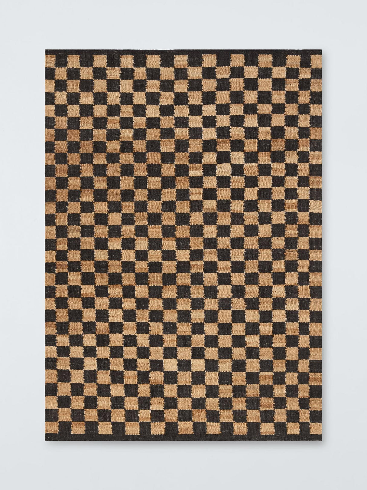 John Lewis Checkerboard Hand Woven Rectangle Pure Jute Rug Cocoa 240 x 170cm