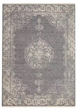 John Lewis & Partners Kabir Medallion Wool Rug L155 x W85cm - Blue/Grey - Kazoop 
