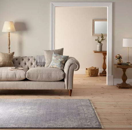 John Lewis & Partners Kabir Medallion Wool Rug L155 x W85cm - Blue/Grey - Kazoop 
