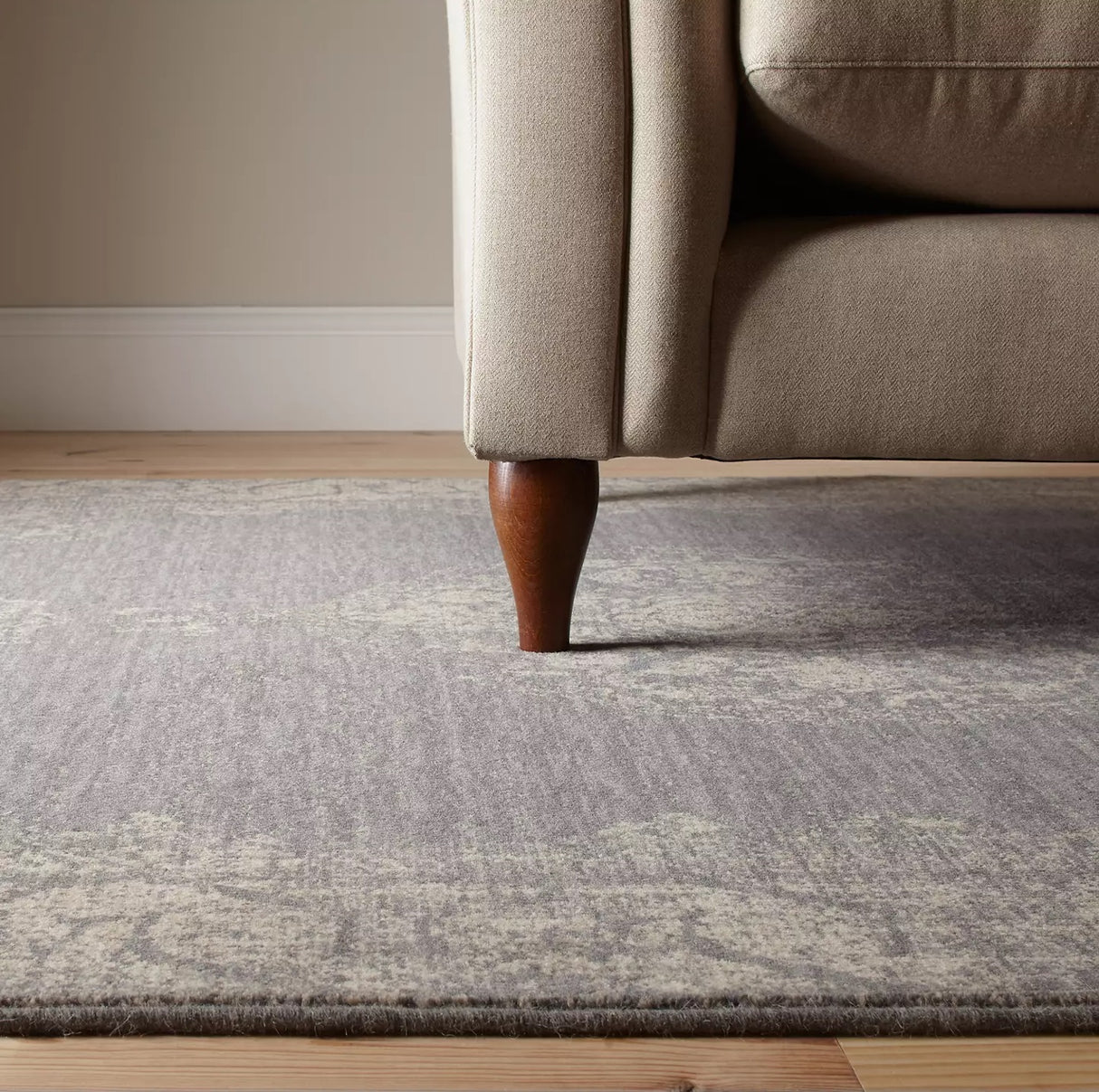 John Lewis & Partners Kabir Medallion Wool Rug L155 x W85cm - Blue/Grey - Kazoop 