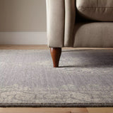 John Lewis & Partners Kabir Medallion Wool Rug L155 x W85cm - Blue/Grey - Kazoop 